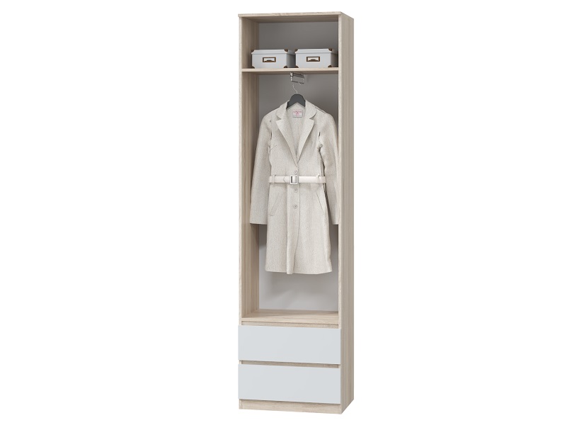 Шкаф для одежды Лори с ящиками / Дуб Серый / Белый
