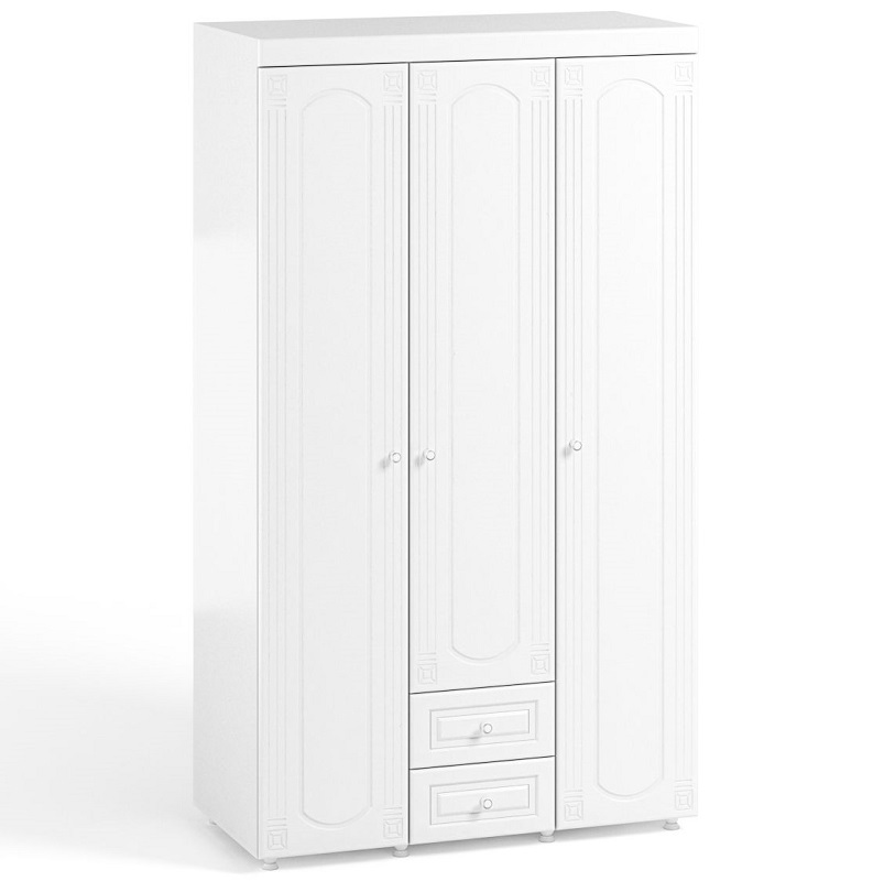 Шкаф 3х дверный Афина АФ 56 ( гл.560) с ящиками / Белое дерево