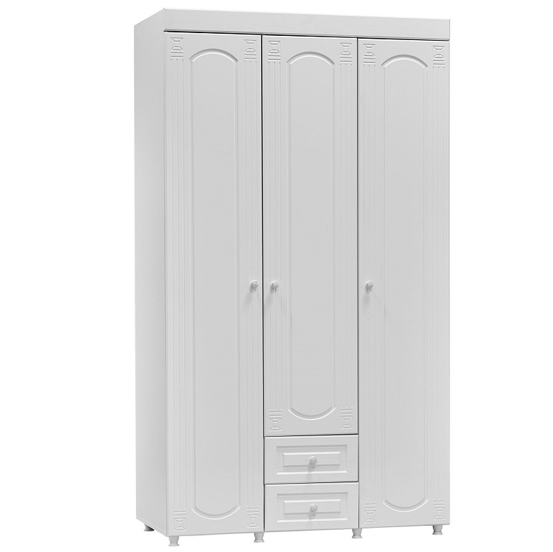 Шкаф 3х дверный Афина АФ 56 ( гл.560) с ящиками / Белое дерево